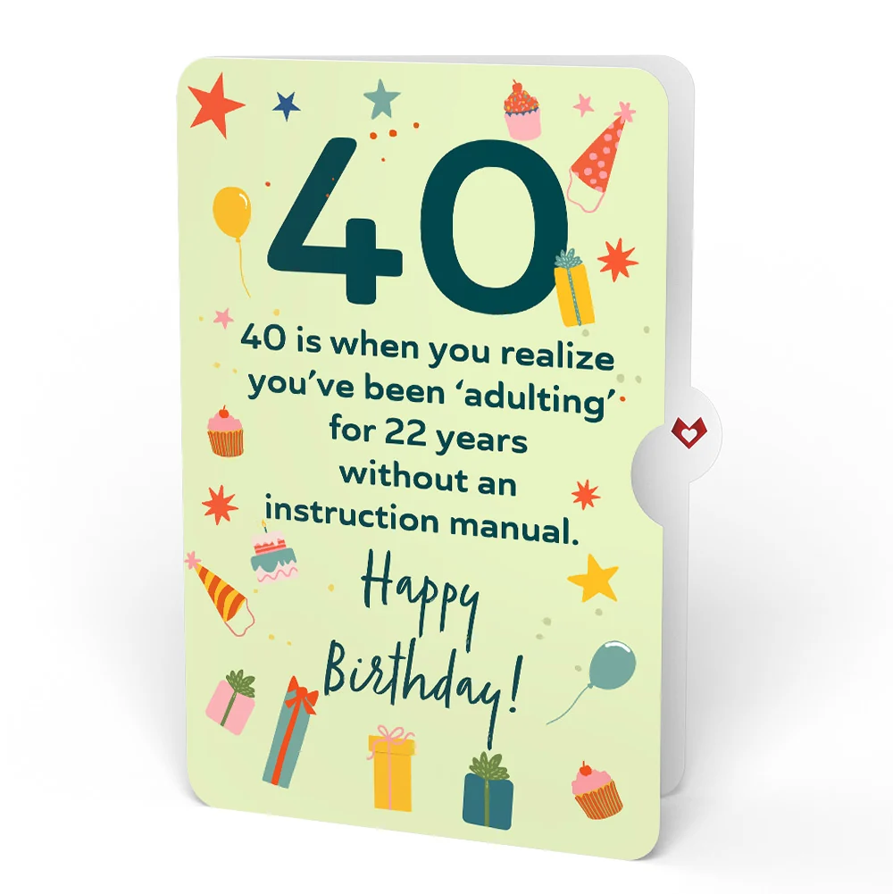 Lovepop Happy 40th Birthday Confetti Cake Music and Lights Pop-Up Card and Sentiment Set Candle - Image 4