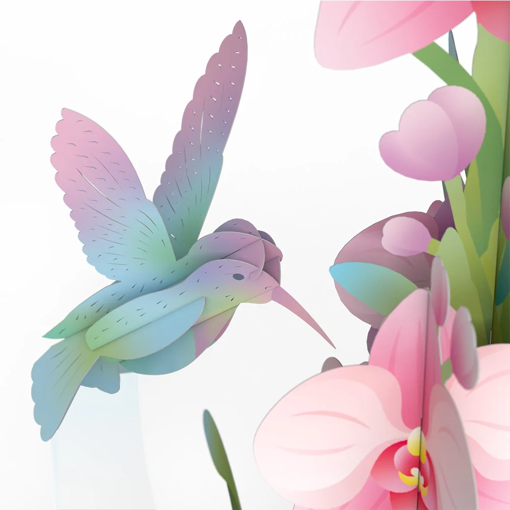 Lovepop Hummingbird Birthday Unboxed Pop-Up Paper Sculpture and Sentiment Set - Image 3