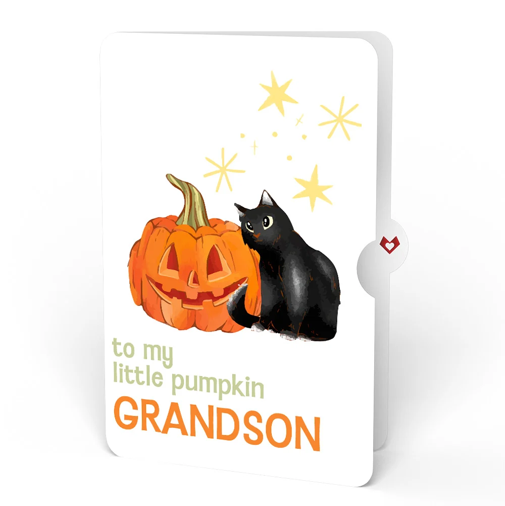 Lovepop Happy Halloween Pumpkin Light-Up Pop-Up Card and Sentiment Set for Grandson - Image 4