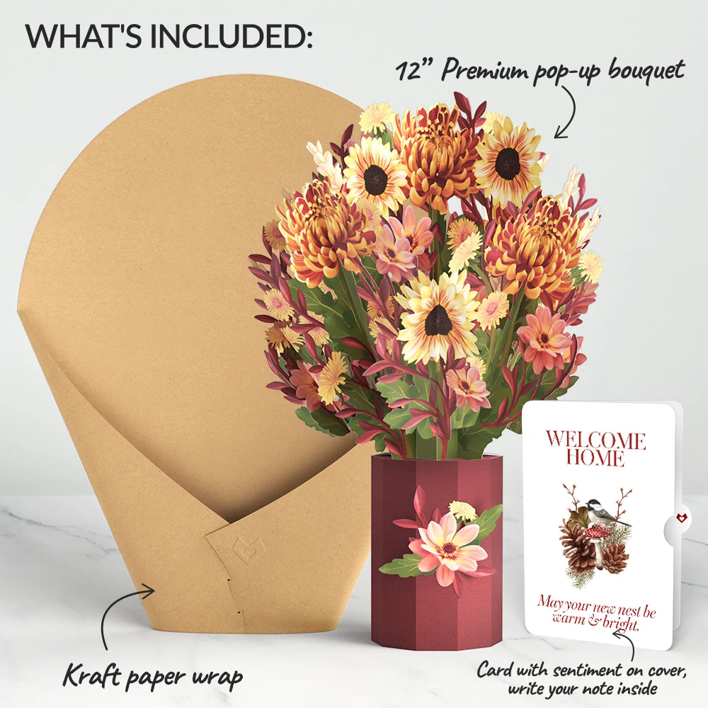 Lovepop Fall Sunshine Housewarming Bouquet and Sentiment Set Vase - Image 2
