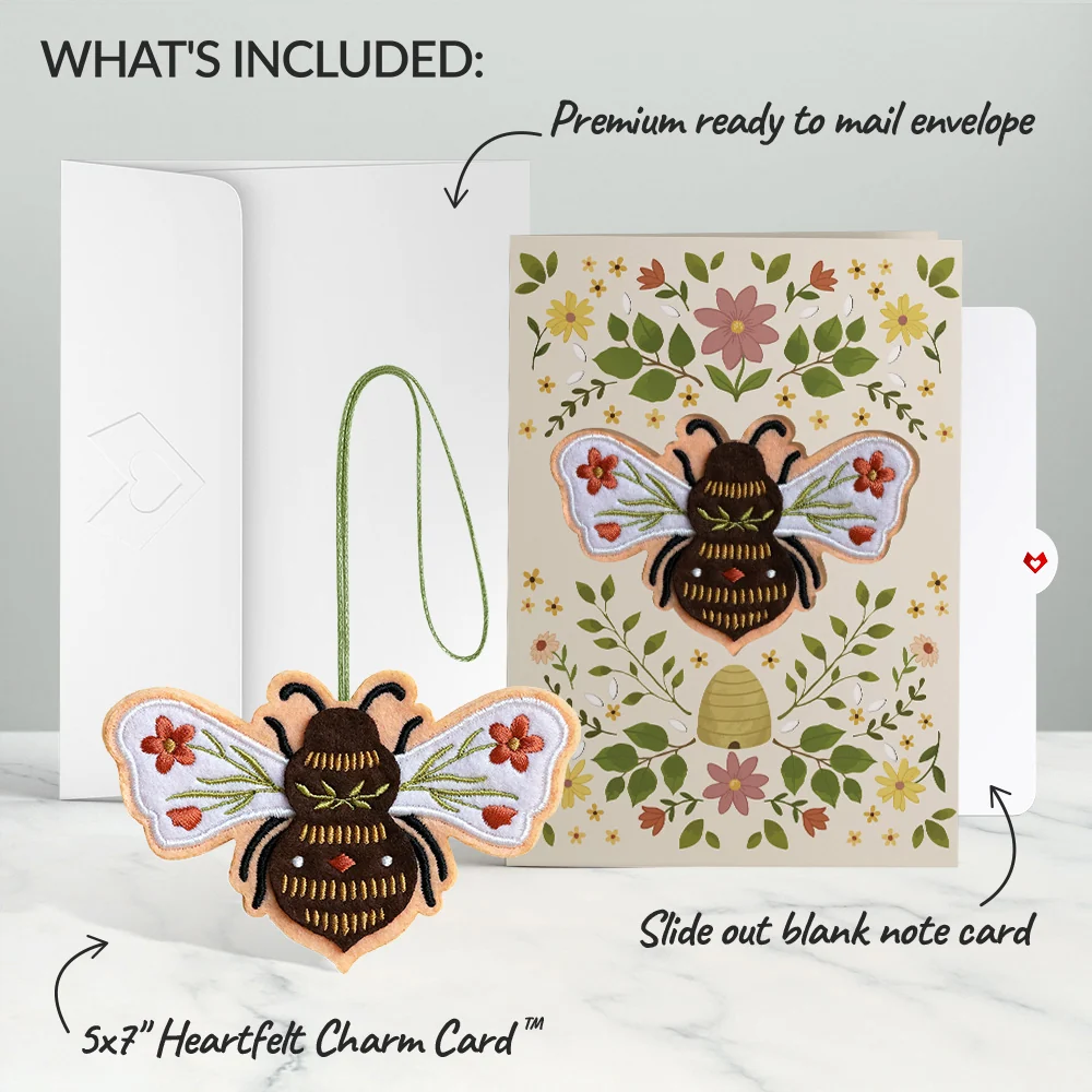 Lovepop Botanical Bee HeartFelt Charm Card - Image 8