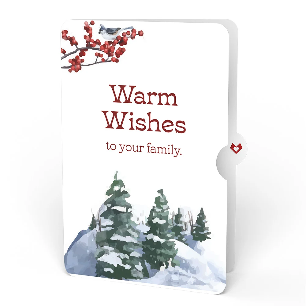 Lovepop Poinsettia & Pine Winter Pop-Up Card and Warm Wishes Sentiment Set for Family - Image 4