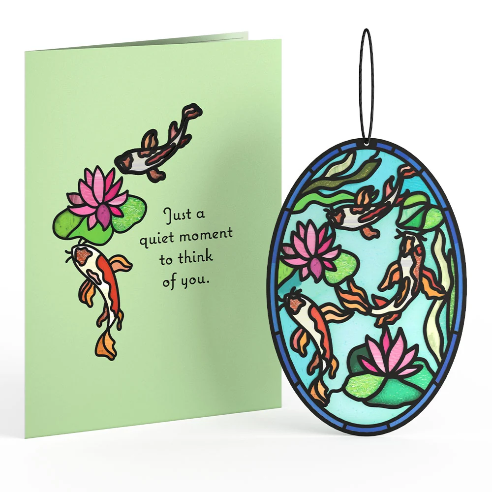 Lovepop Quiet Moment Koi Pond Suncatcher Card - Image 2