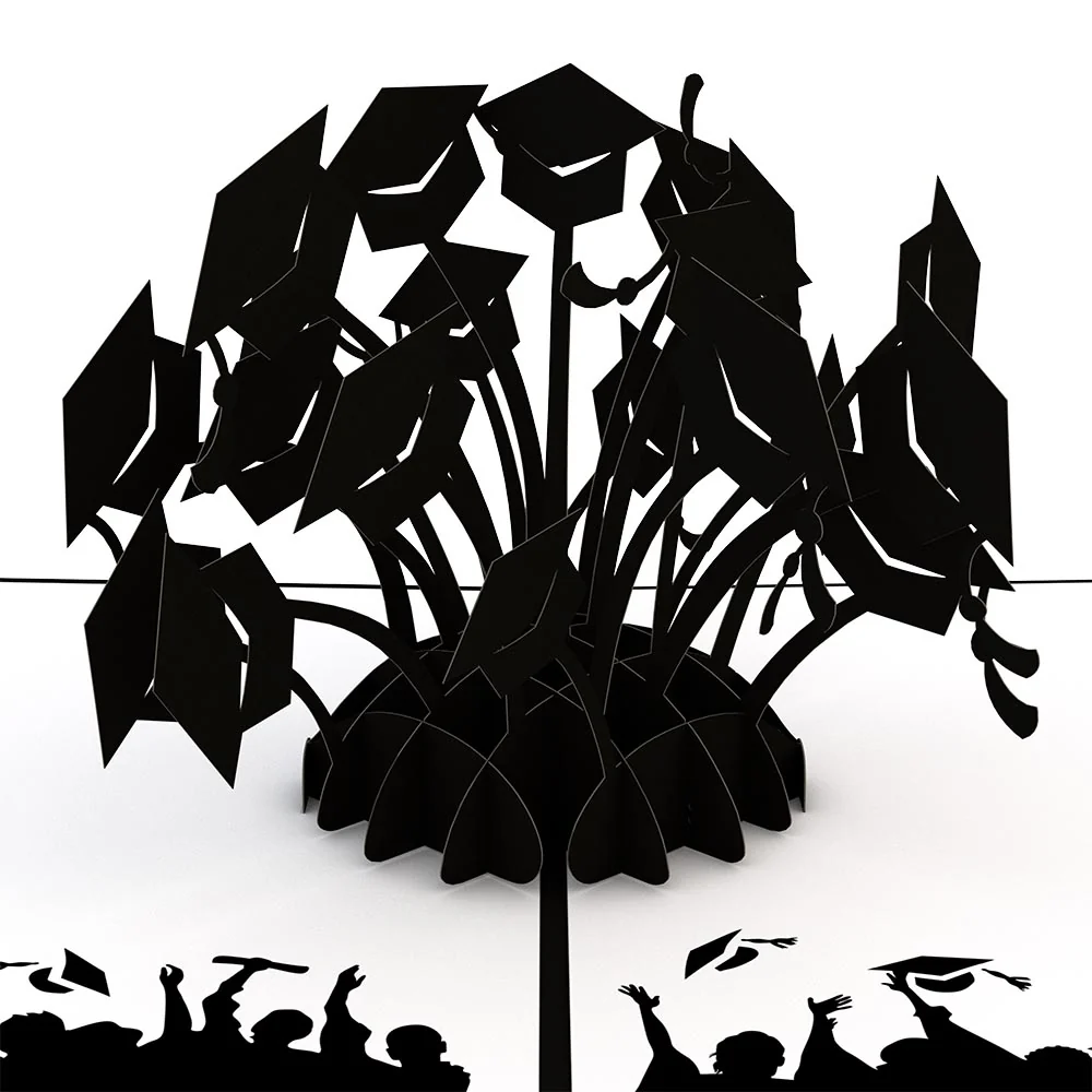 Lovepop Graduation Hats Black Pop-Up Card - Image 2