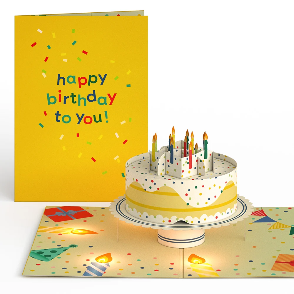 Lovepop Happy Birthday Confetti Cake Music and Lights Pop-Up Card - Image 3