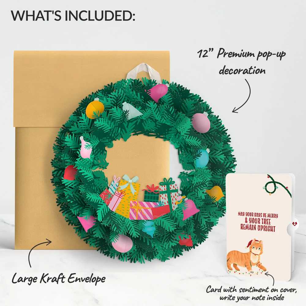 Lovepop Christmas Joy Wreath and Funny Cat Sentiment Set - Image 2