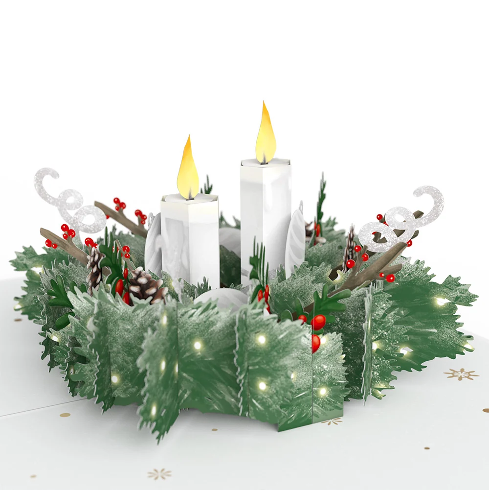 Lovepop Winter Greens Christmas Candle Pop-Up Card and Sentiment Set for Partner - Image 3