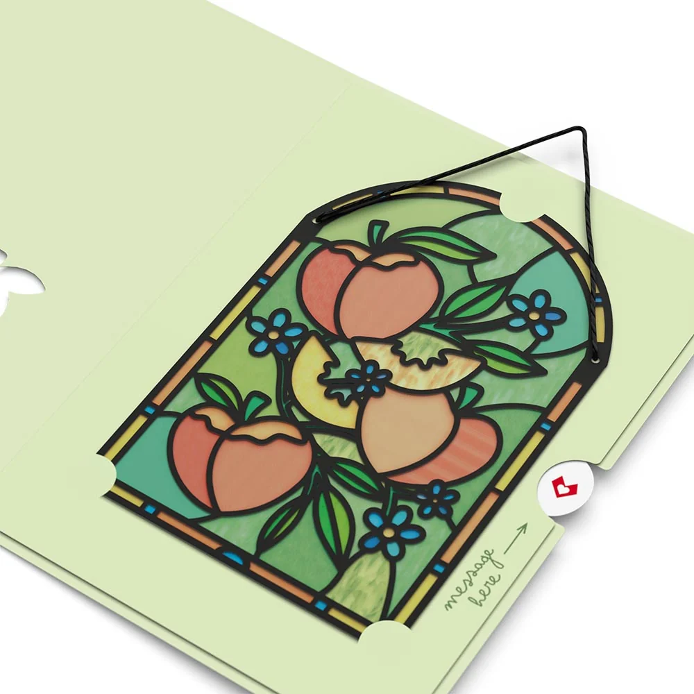 Lovepop Hope Your Birthday is Peachy Suncatcher Card & Pop-Up Bouquet Bundle - Image 4