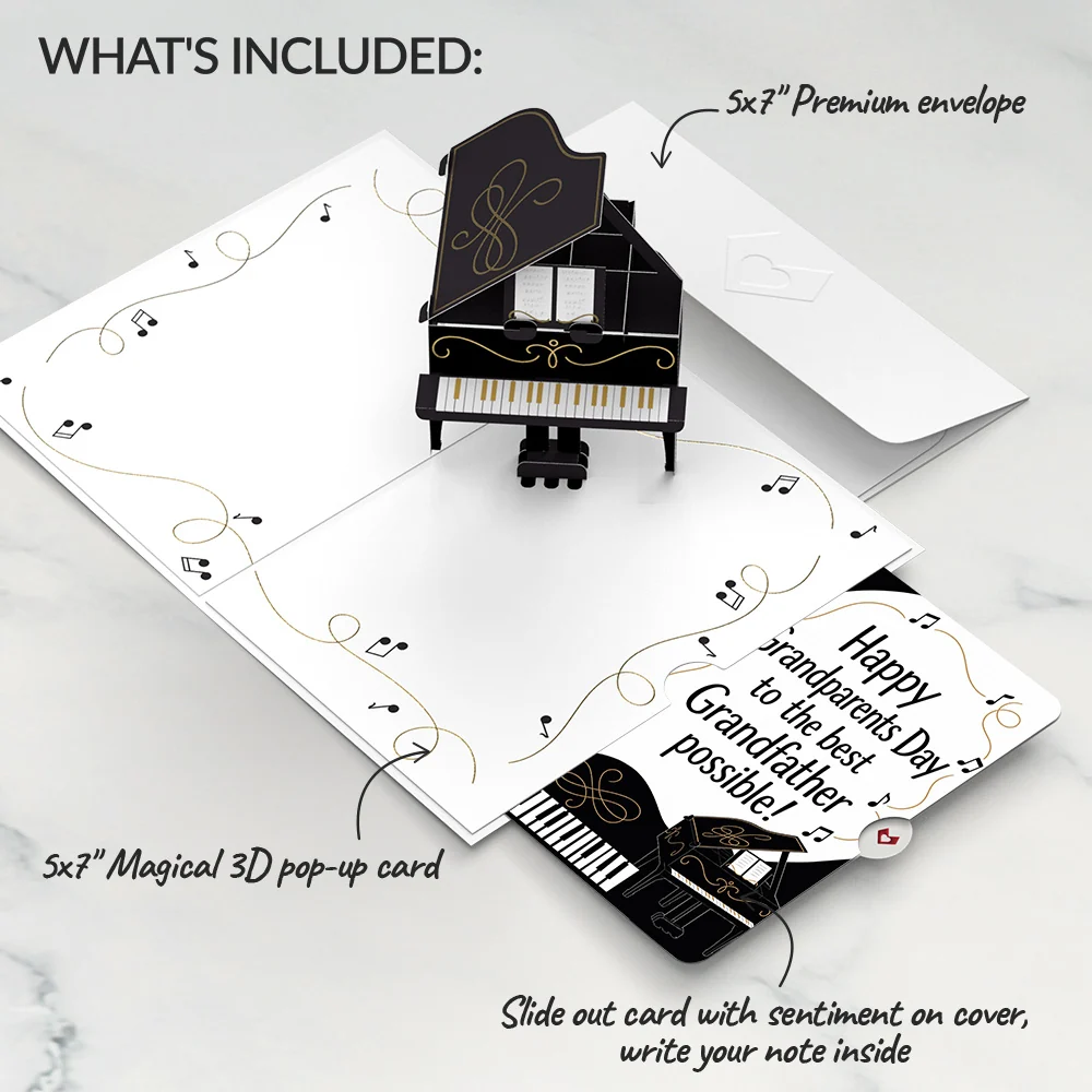 Lovepop Just a Note Piano Pop-Up Card and Grandparents Day Sentiment Set - Image 2