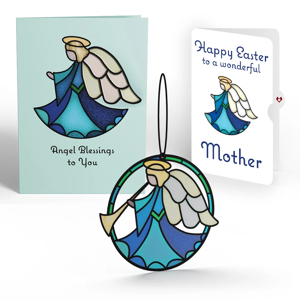Lovepop Angel Blessings to You Easter Suncatcher Card and Sentiment Set for Mom Glass
