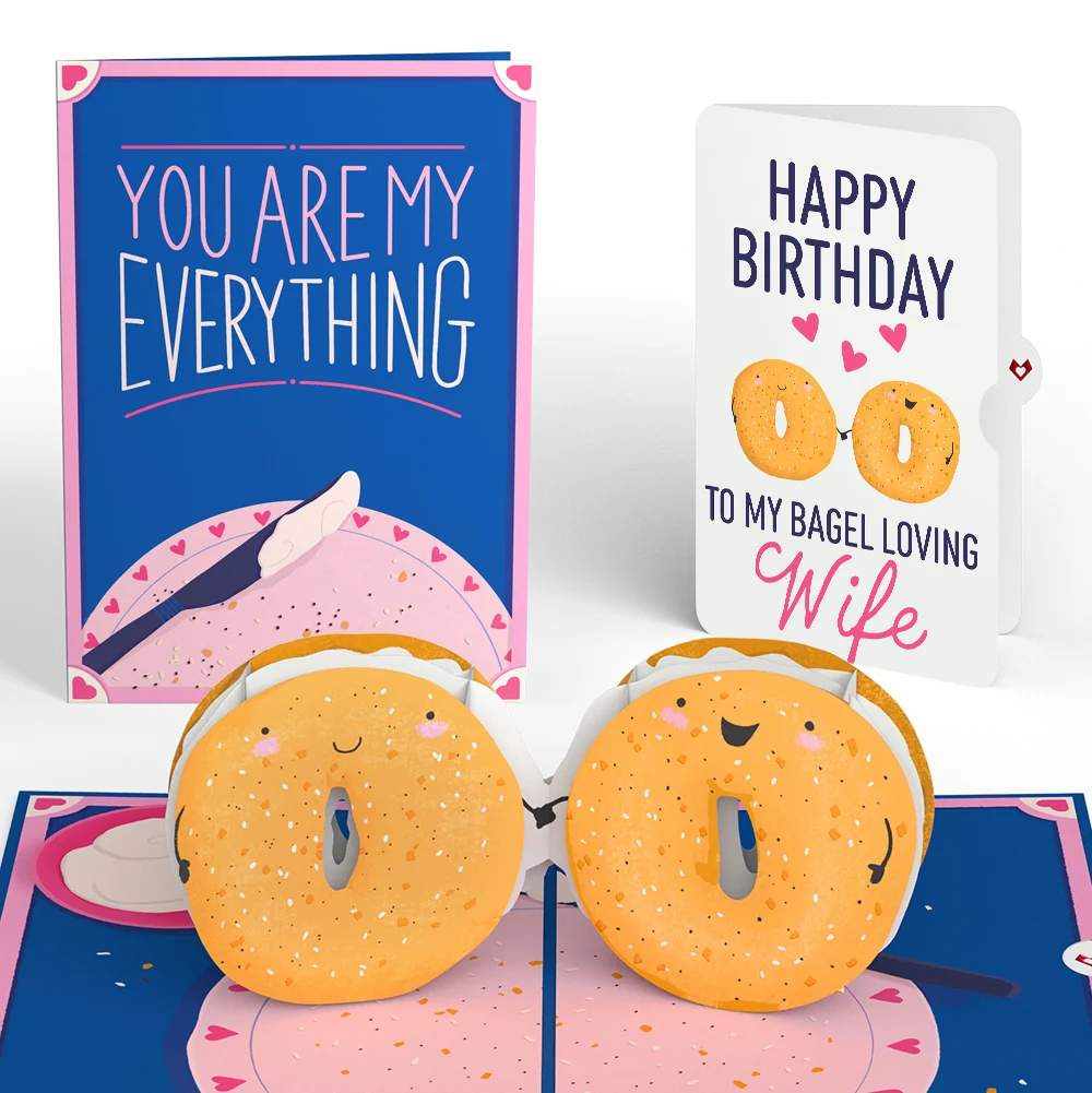 Lovepop You Are My Everything Bagel Birthday Pop-Up Card and Sentiment Set for Wife Plate
