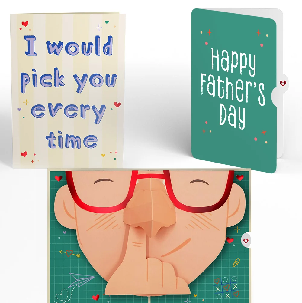 Lovepop Pick You Every Time Father’s Day Pop-Up Card and Sentiment Set Glass