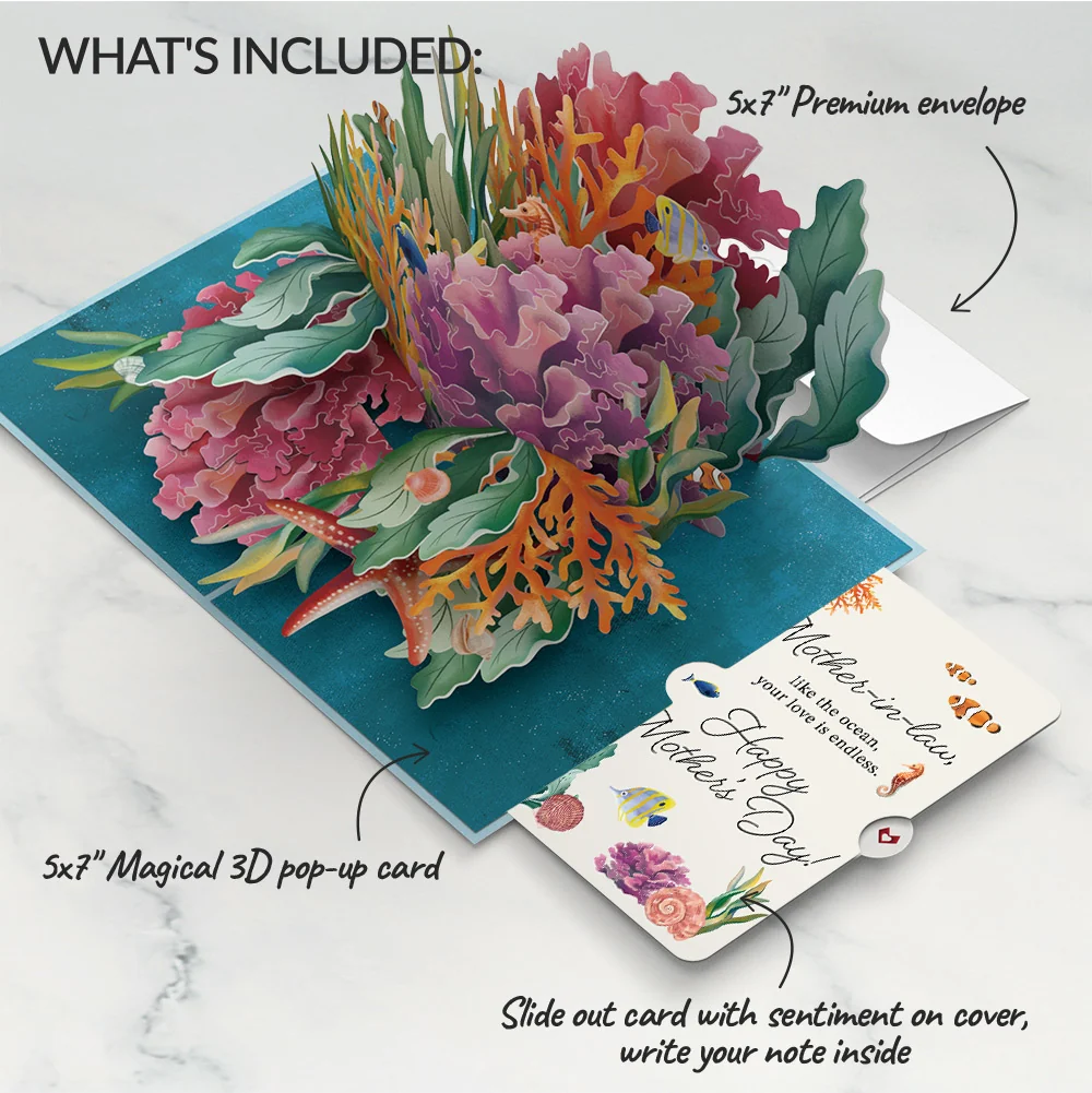 Lovepop Coral Reef Wonders Mother's Day Pop-Up Card and Sentiment Set for Mother-in-law - Image 2