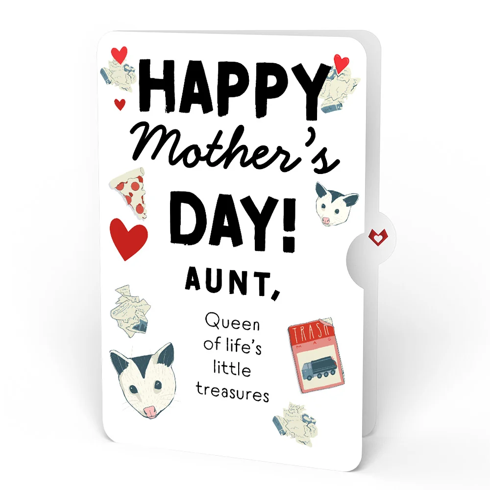 Lovepop Party Possums Mother’s Day Glitter Bouquet and Sentiment Set for Aunt Vase - Image 4