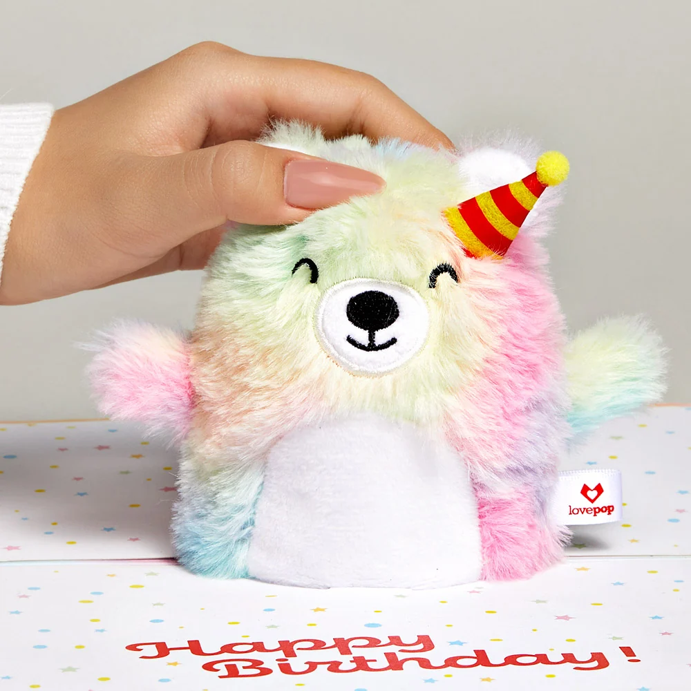 Lovepop 'Eat Cake and Celebrate' Birthday Plushpop Card and Bouquet Bundle - Image 3