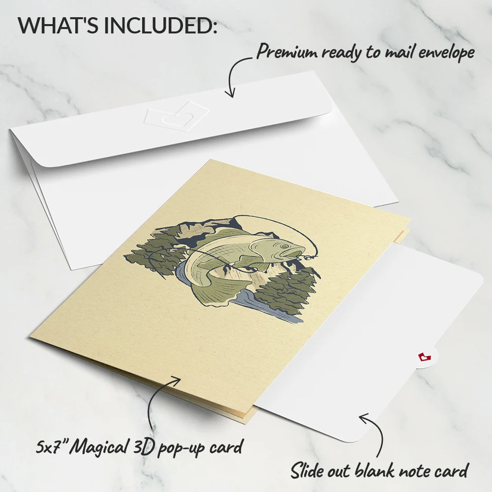 Lovepop Largemouth Bass Pop-Up Card - Image 5