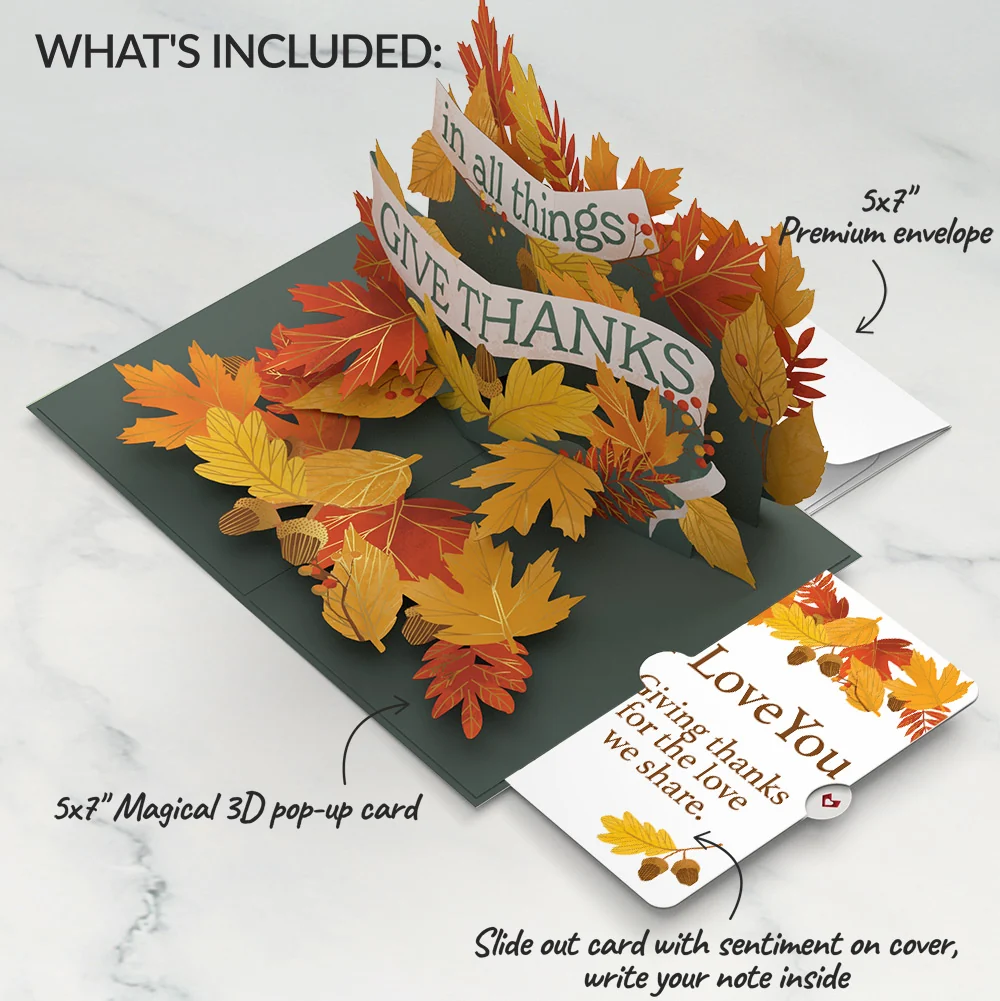 Lovepop In All Things, Give Thanks Love Pop-Up Card and Sentiment Set - Image 2