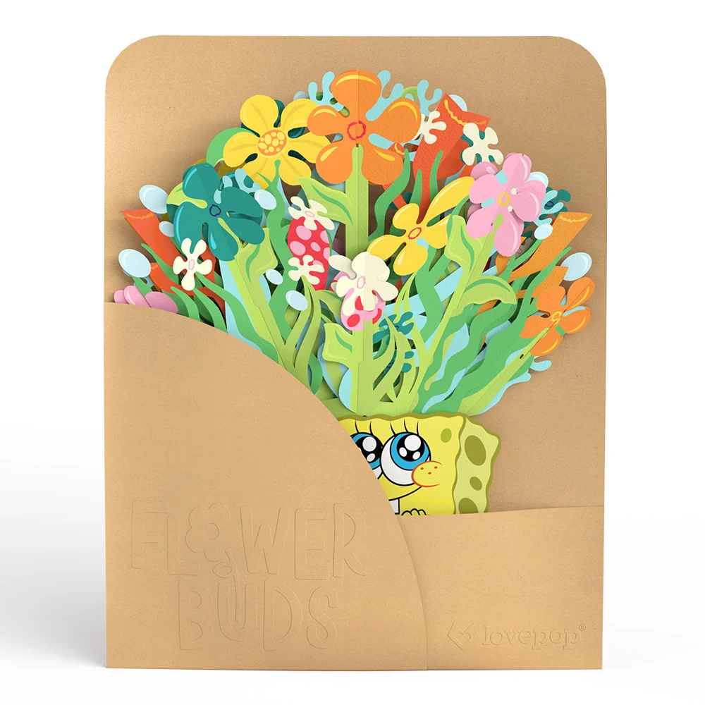 Lovepop SpongeBob SquarePants Birthday Pop-Up Card & Flower Buds Bouquet Bundle - Image 8