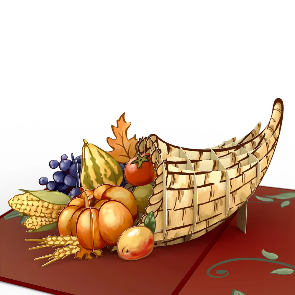 Lovepop Thanksgiving Cornucopia Pop-Up Card Basket - Image 2