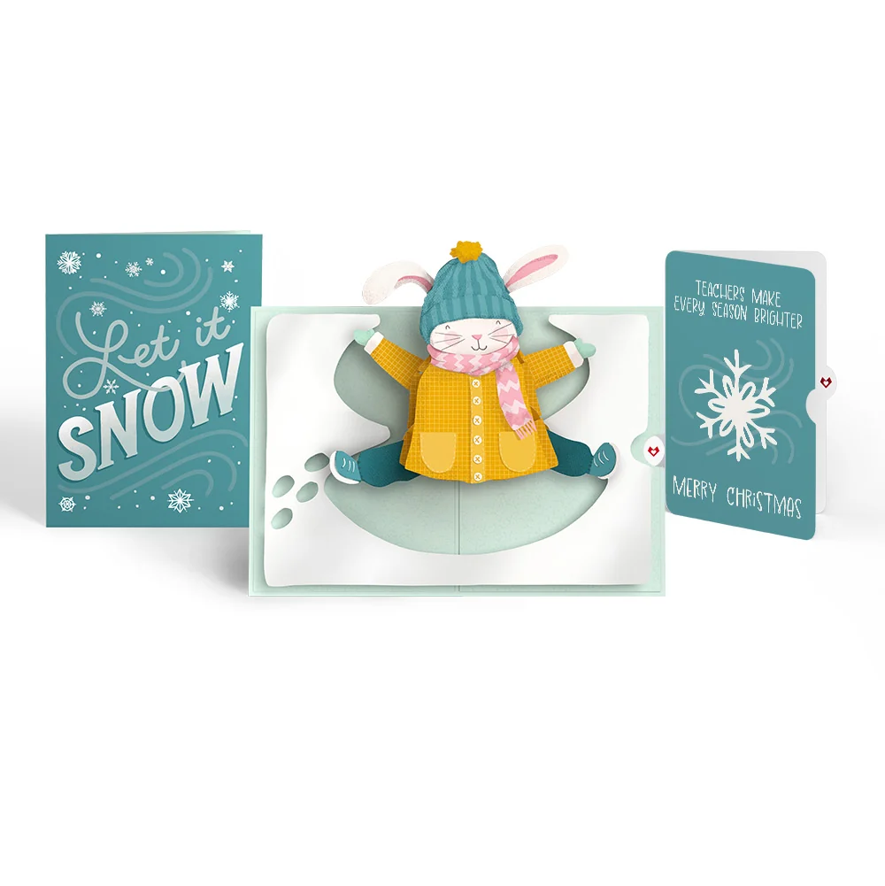 Lovepop Let It Snow Winter Bunny Pop-Up Card and Sentiment Set for Teacher