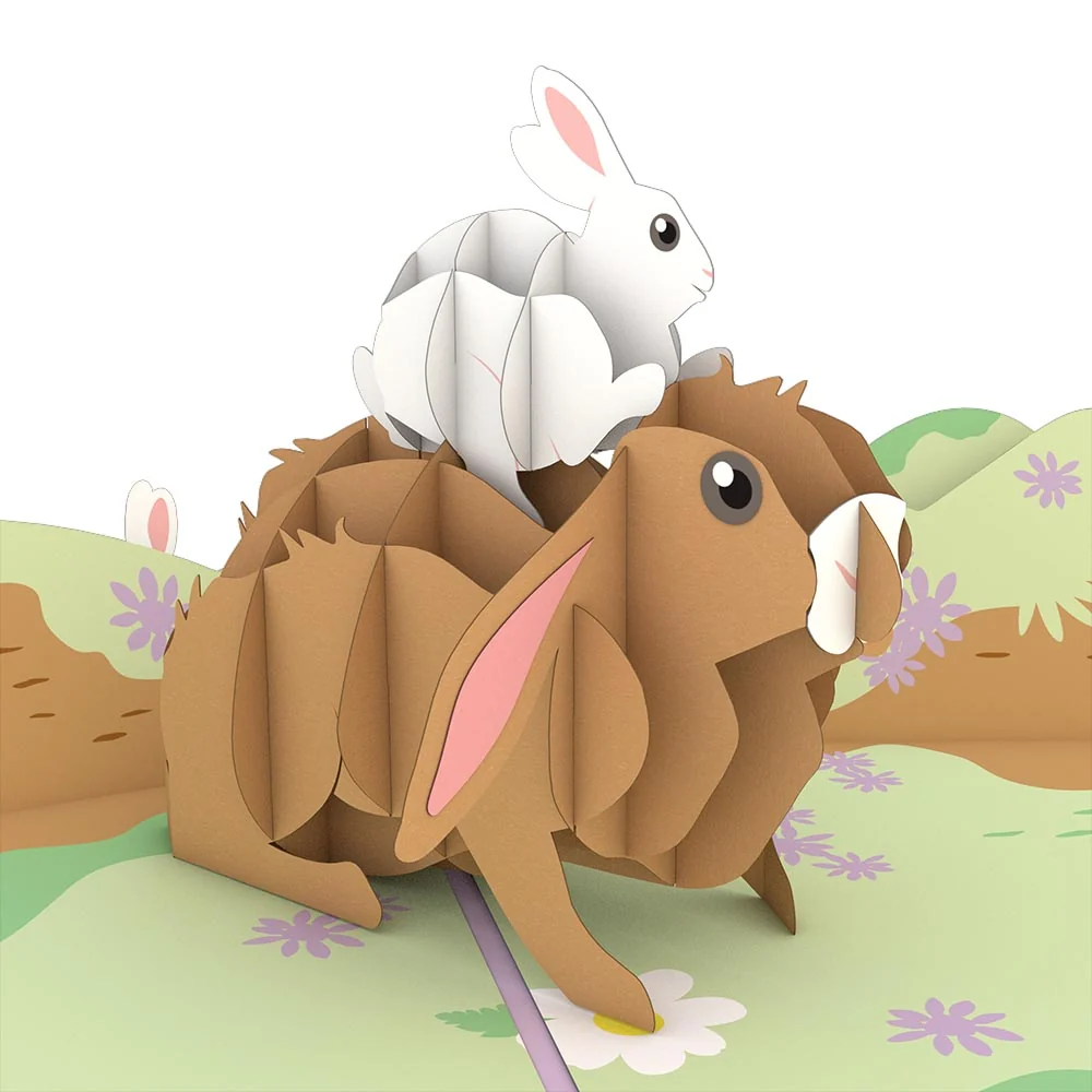 Lovepop Bunny Family Pop-Up Card Basket - Image 2