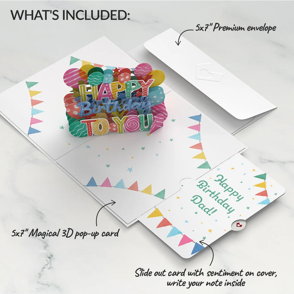 Lovepop Let's Celebrate Birthday Pop-Up Card and Sentiment Set for Dad - Image 2