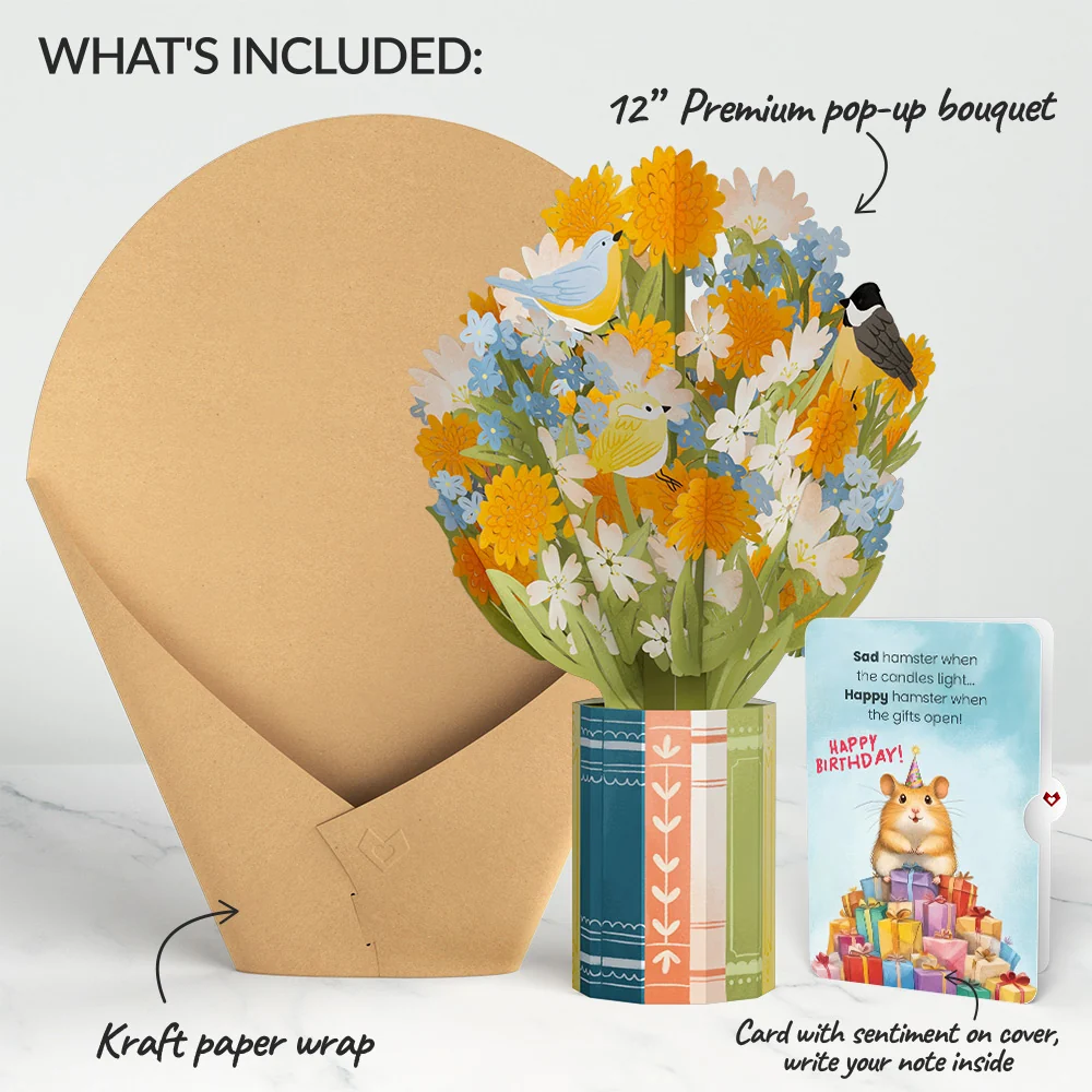 Lovepop Spring Joy Birthday Bouquet and Happy Hamster Sentiment Set Vase - Image 2