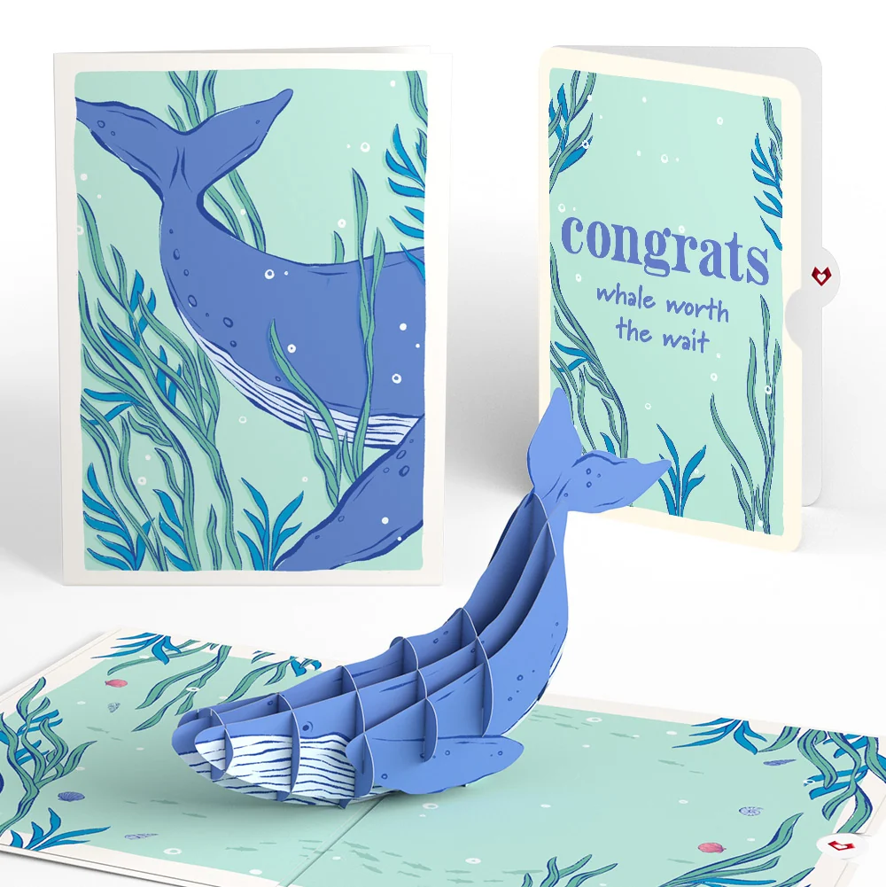 Lovepop Whale Beneath the Waves Congratulations Pop-Up Card and Sentiment Set