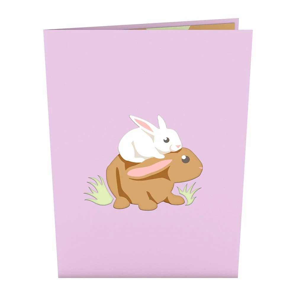 Lovepop Bunny Family Pop-Up Card Basket - Image 4