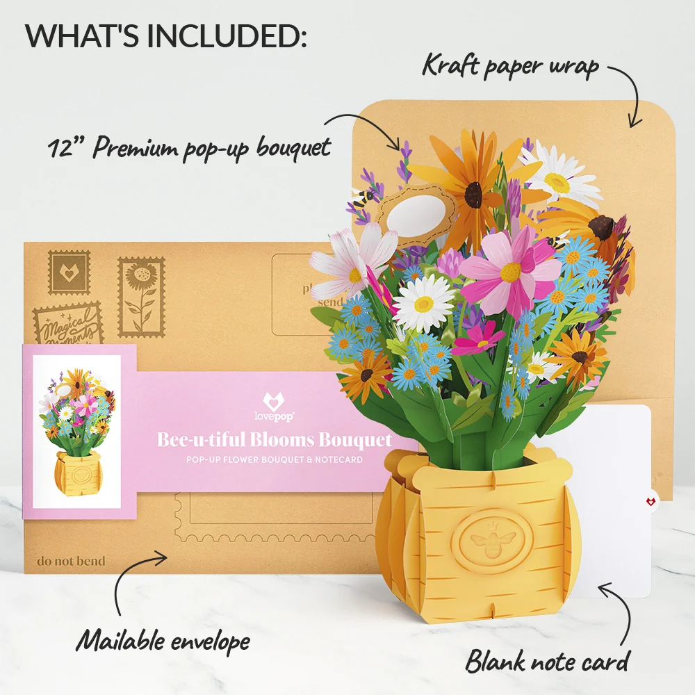 Lovepop 'Bee-u-tiful Mom' Queen Bee Plushpop Card & Bouquet Bundle - Image 8
