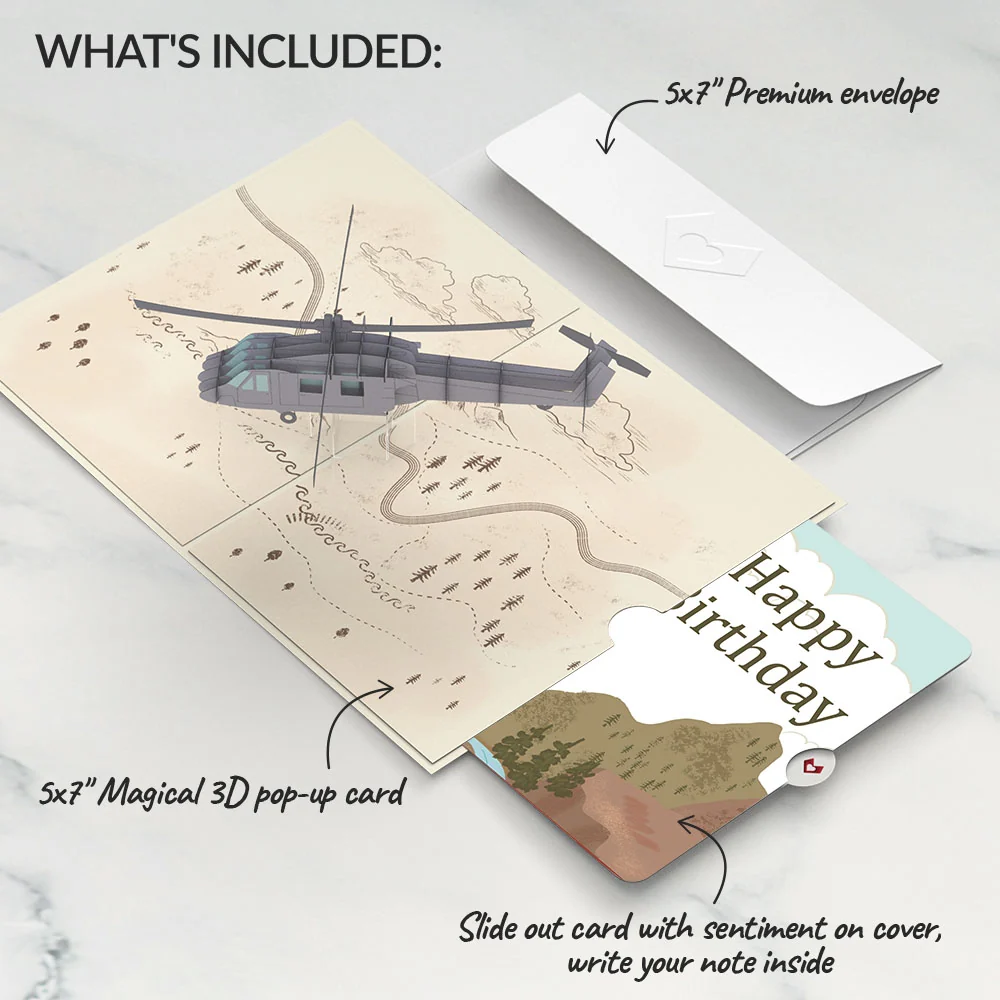 Lovepop Helicopter Birthday Pop-Up Card and Sentiment Set - Image 2