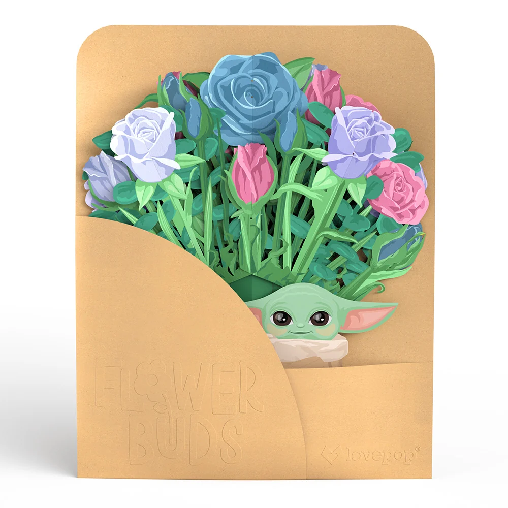 Lovepop Star Wars Grogu Plushpop Card & Flower Buds Bouquet Bundle - Image 8