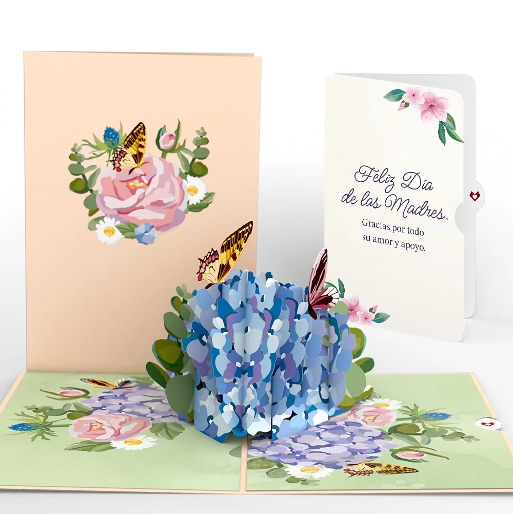 Lovepop Hydrangea Butterflies Mother's Day Pop-Up Card and Sentiment Set for Spanish Mom