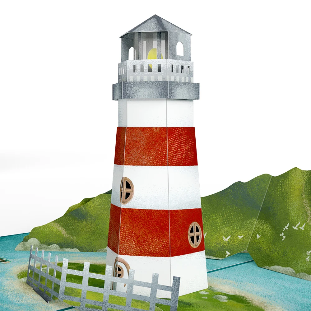 Lovepop Coastal Lighthouse Love Pop-Up Card and Calm Harbor Sentiment Set - Image 3