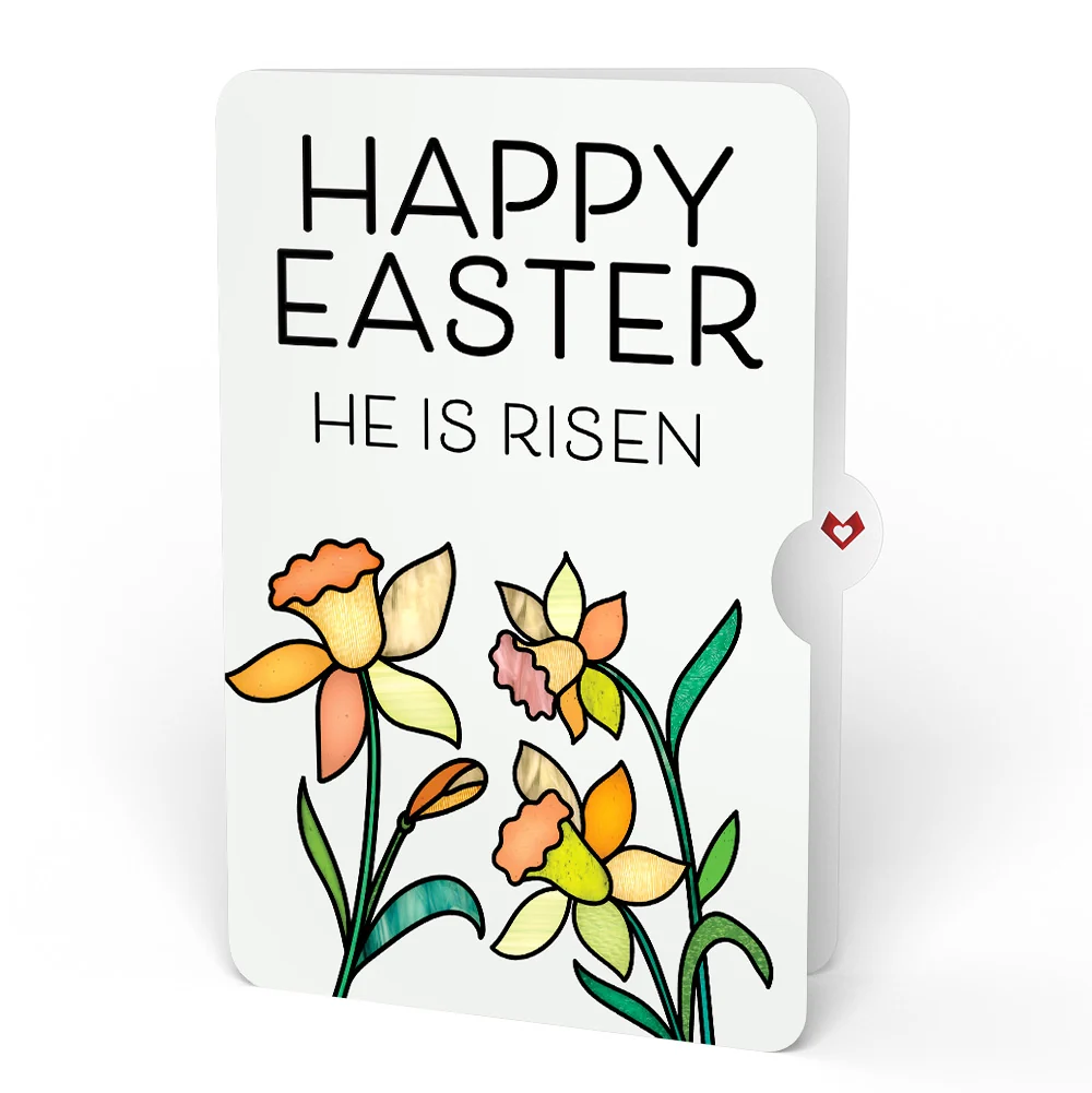 Lovepop Happy Easter Daffodil Easter Suncatcher Card and Garden Blooms He Is Risen Sentiment Set Glass - Image 4