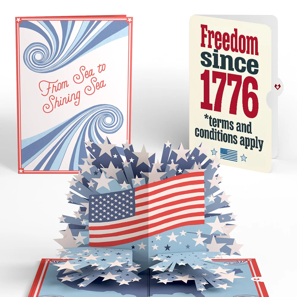 Lovepop From Sea to Shining Sea 4th of July Pop-Up Card and Terms Applied Sentiment Set Cream