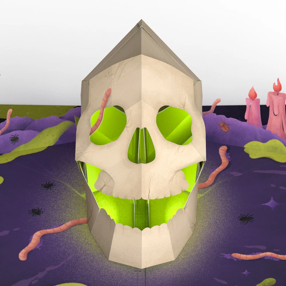 Lovepop Keep it Creepy Halloween Skull Music and Light Pop-Up Card and My Boo Sentiment Set Candle - Image 3