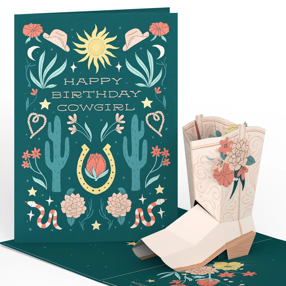 Lovepop Happy Birthday Cowgirl Pop-Up Card