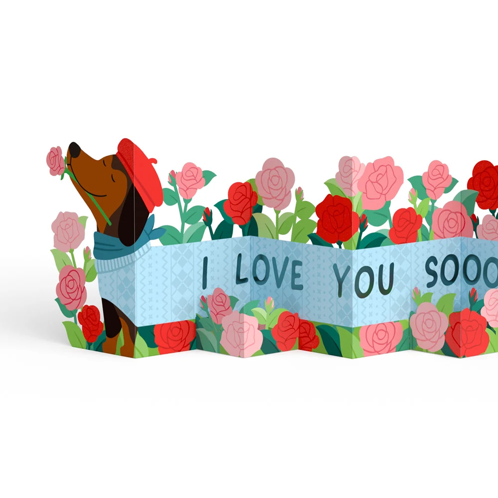 Lovepop Love You So Much Dog Valentine Loooooong Card (Expands to 2 feet) and Sentiment Set for Mom - Image 3
