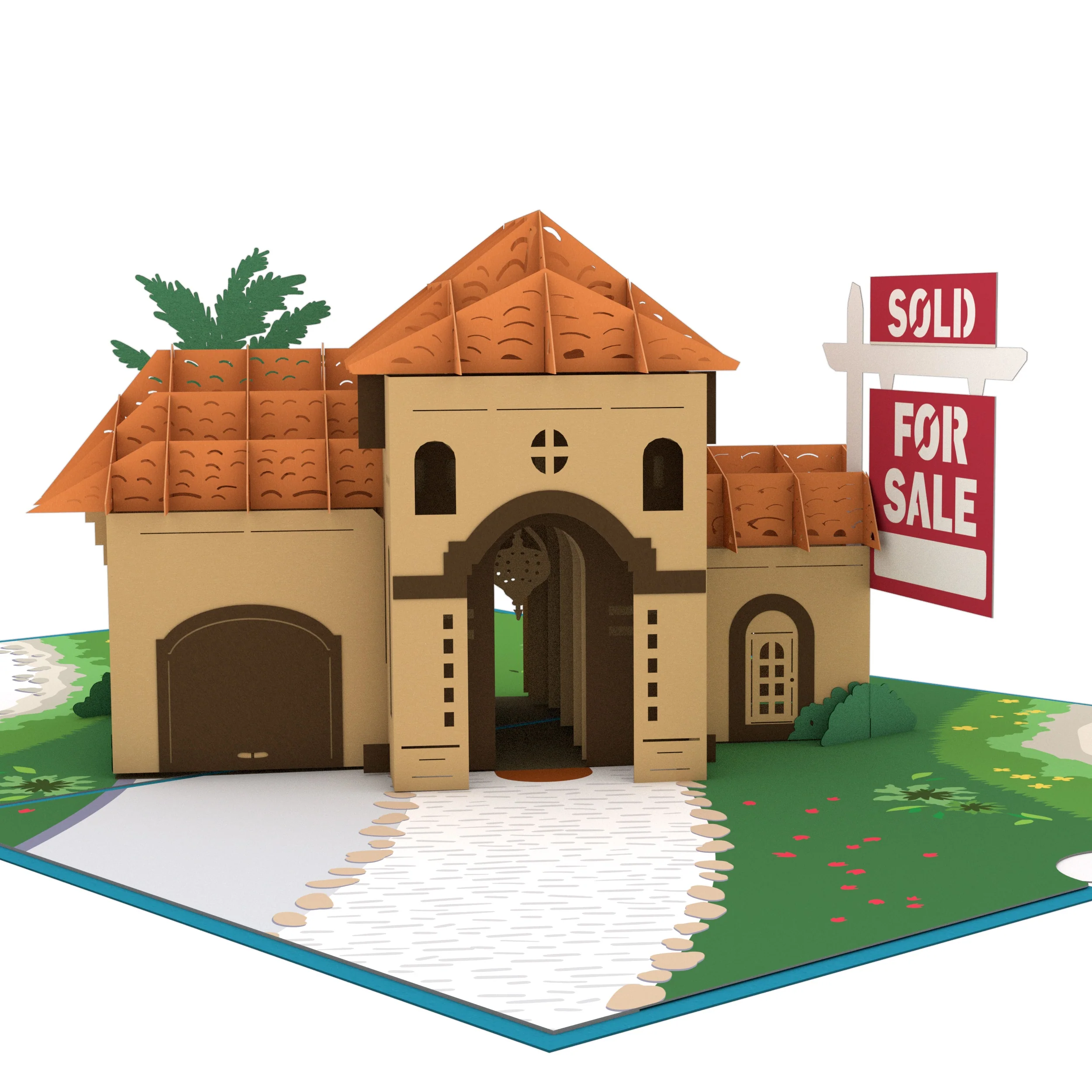 Lovepop Stucco House for Sale Pop-Up Card - Image 2