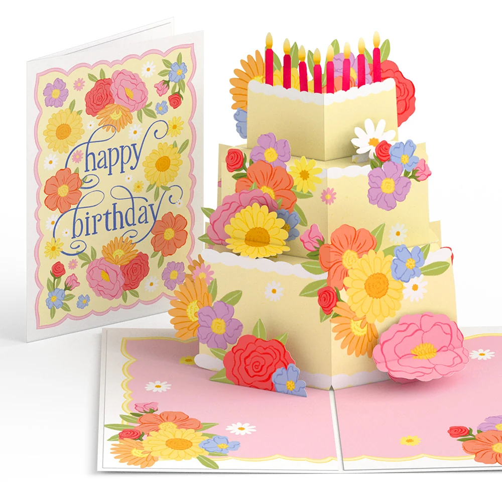 Lovepop Full Bloom Birthday Cake Pop-Up Card & Luxe Bouquet Bundle - Image 2