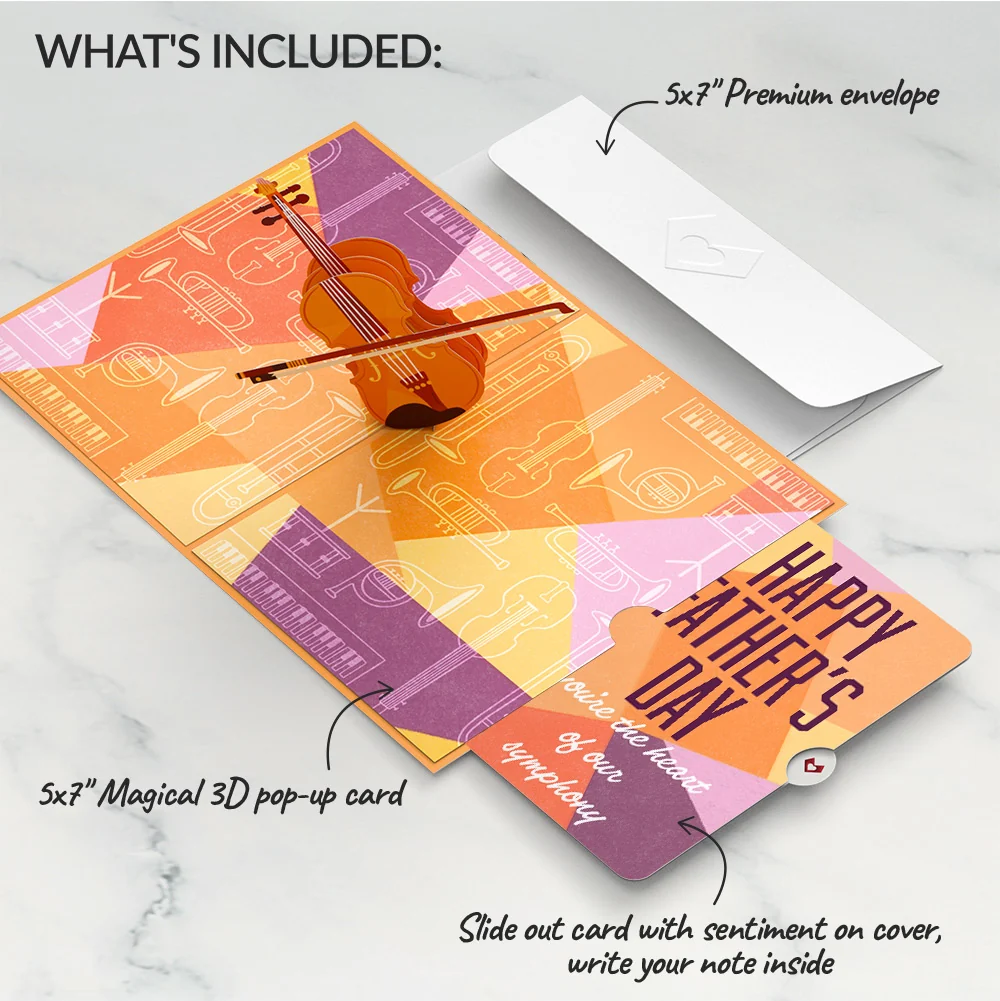 Lovepop Violin Father’s Day Pop-Up Card and Sentiment Set for Dad - Image 2