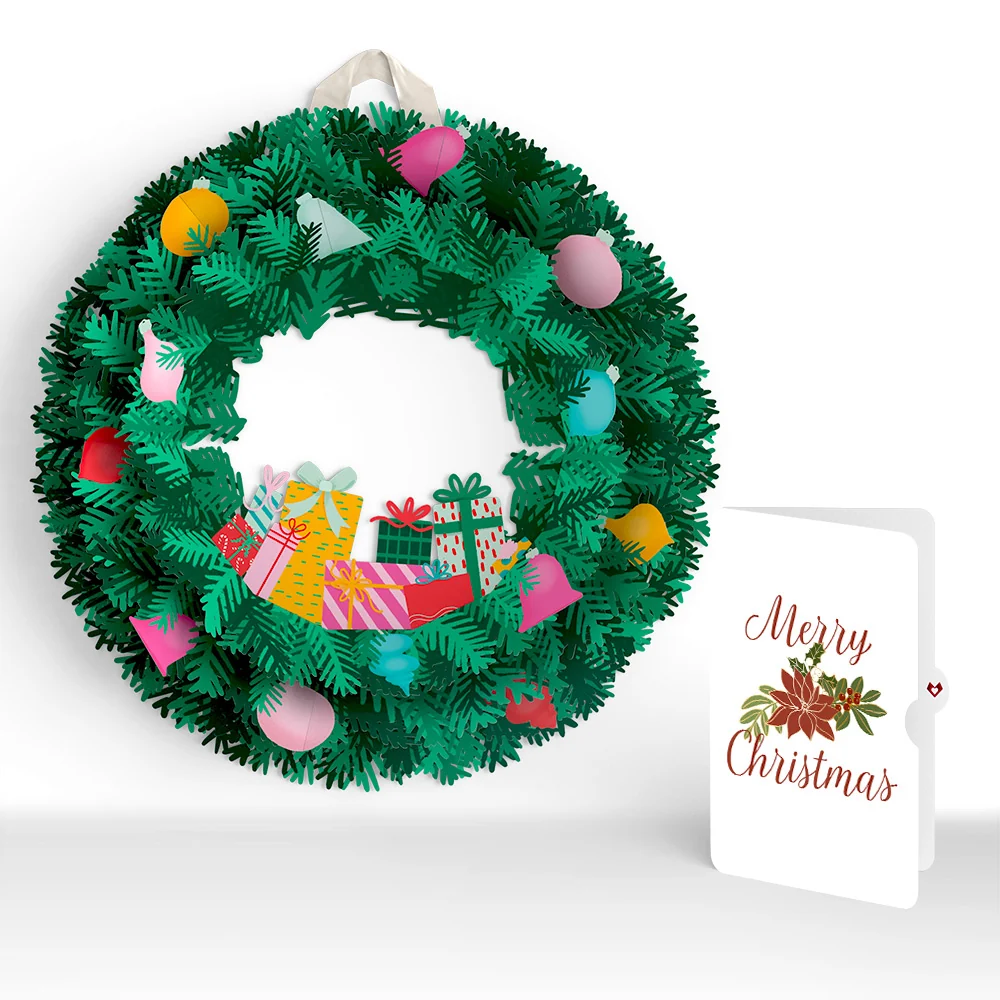 Lovepop Christmas Joy Wreath and Poinsettia Sentiment Set