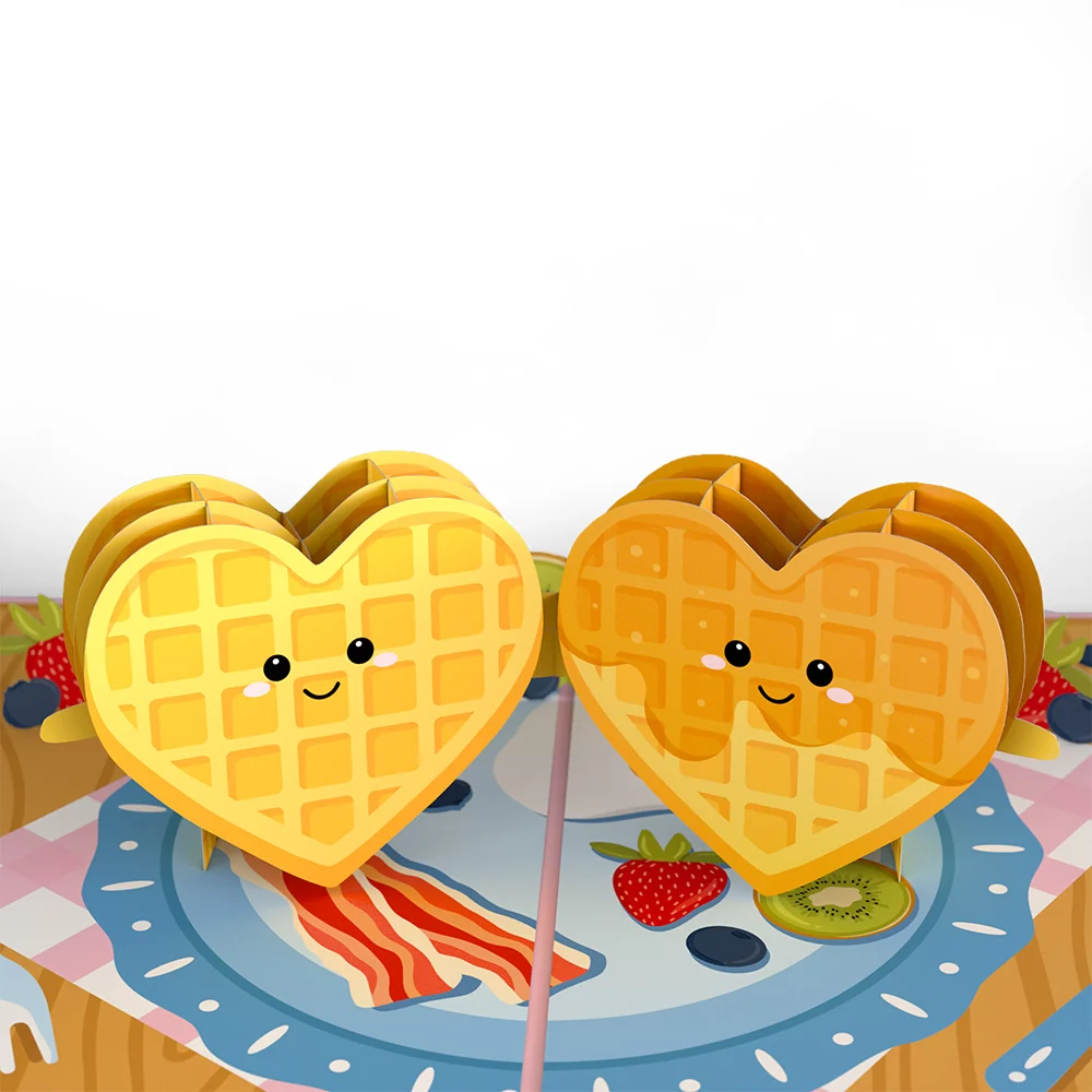 Lovepop Sweet Heart Waffles Pop-Up Card Coffee - Image 2