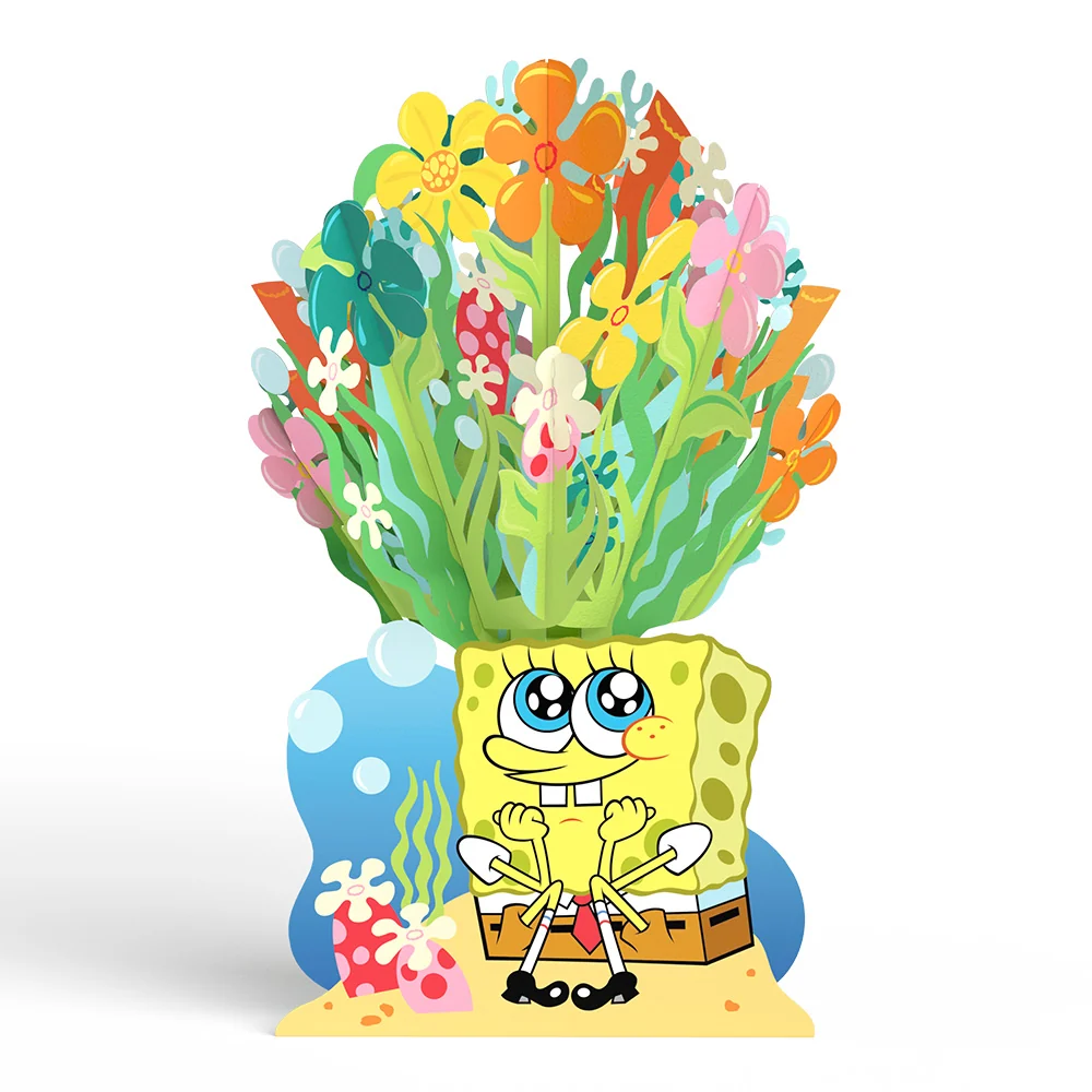 Lovepop SpongeBob SquarePants Birthday Pop-Up Card & Flower Buds Bouquet Bundle - Image 7