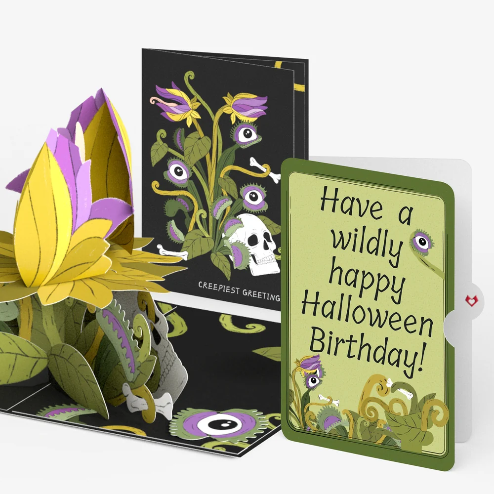 Lovepop Creepiest Greetings Halloween Venus Flytrap Pop-Up Card and Eyeball Plants Birthday Sentiment Set