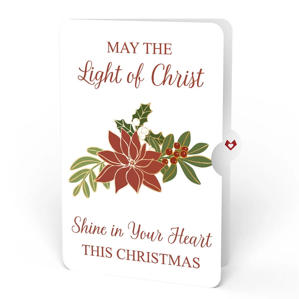 Lovepop Christmas Poinsettia Bloom Pop-Up Card and Light of Christ Sentiment Set - Image 4