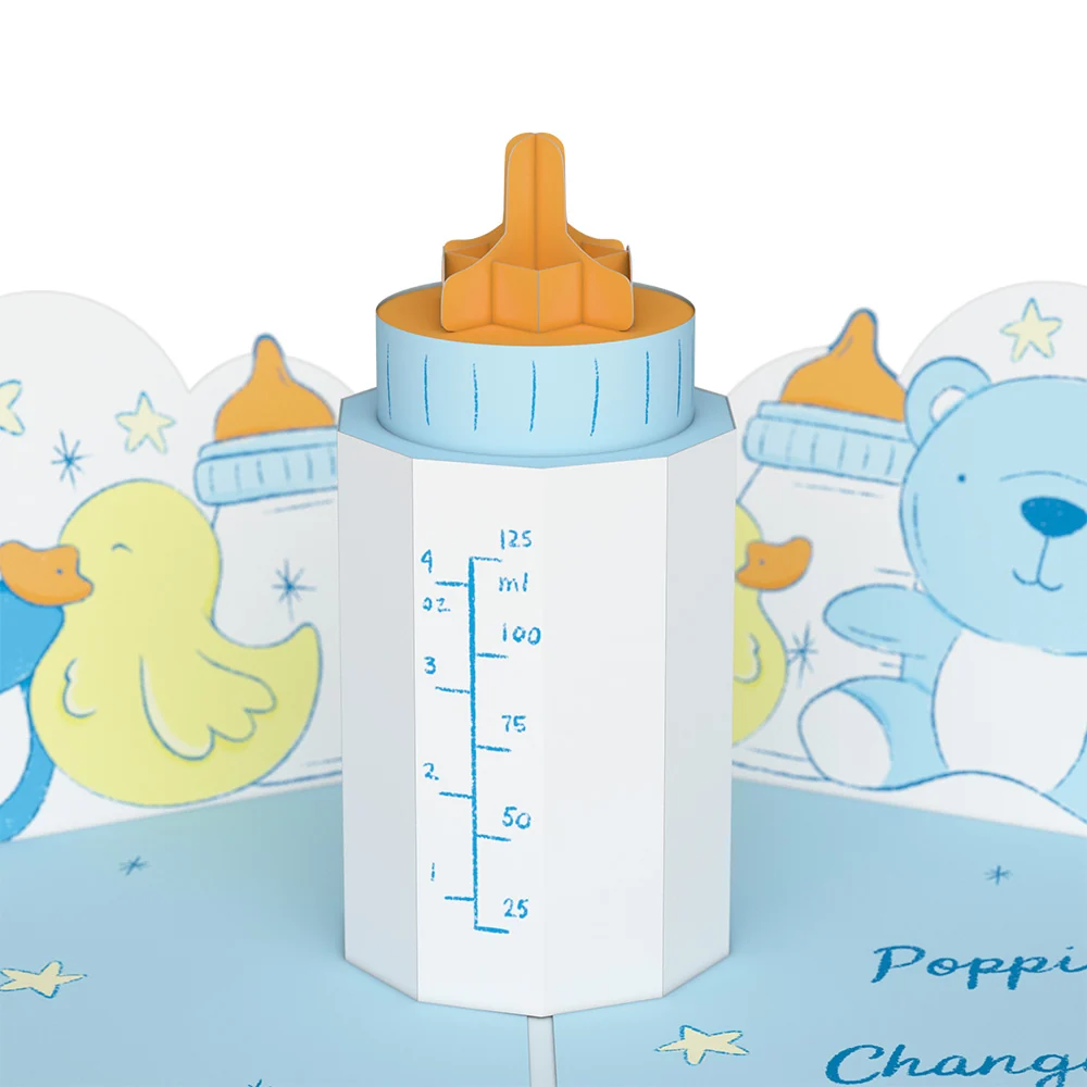 Lovepop Poppin' Bottles and Changing Diapers New Baby Pop-Up Card - Image 5