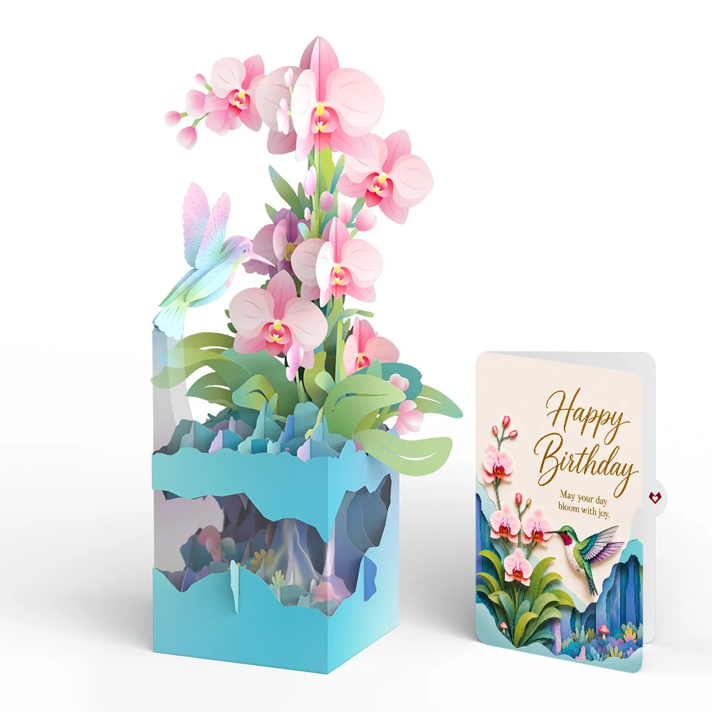 Lovepop Hummingbird Birthday Unboxed Pop-Up Paper Sculpture and Sentiment Set
