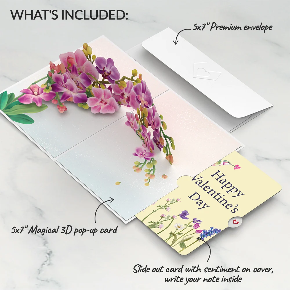 Lovepop Watercolor Orchid Valentine Pop-Up Card and Sentiment Set - Image 2